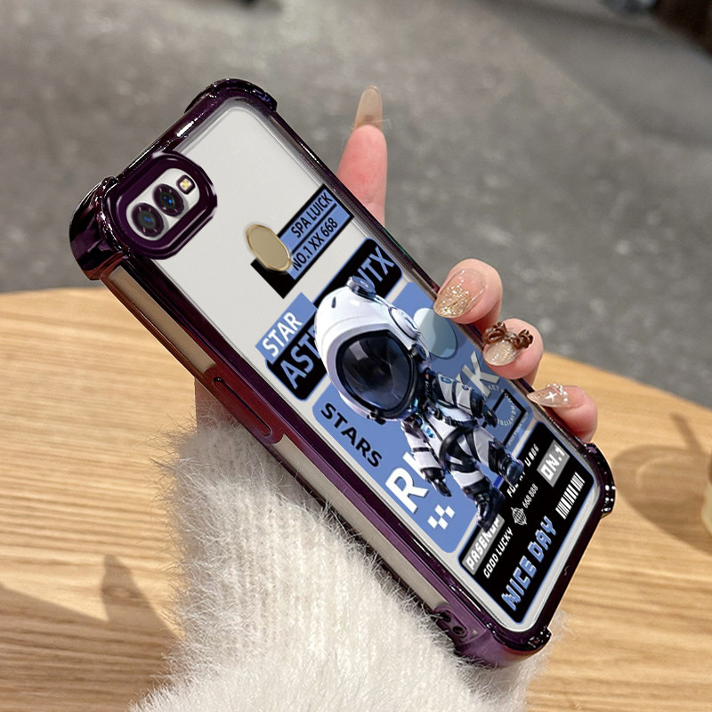Casing Hp Untuk OPPO A7 OPPO A5s OPPO A12 OPPO A12S A11k Case Mawar Case astronot NASA Kasing gaya L