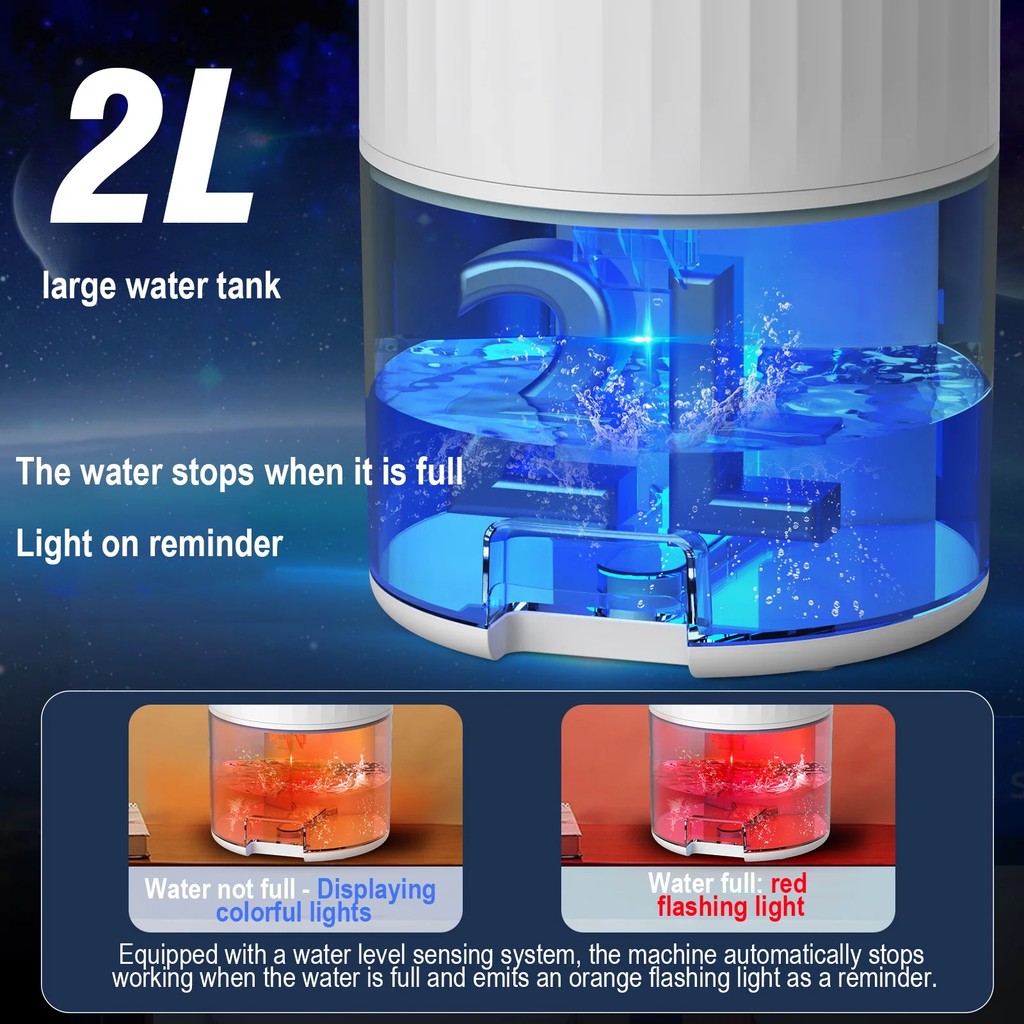 2L Air dehumidifier household semiconductor dehumidifier bathroom dryer colorful mini quiet