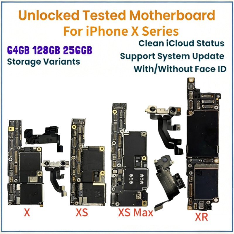 Fully Unlocked For iPhone XS Max Motherboard With/NO Face ID Clean ICloud For iPhone X XR Xs Logic