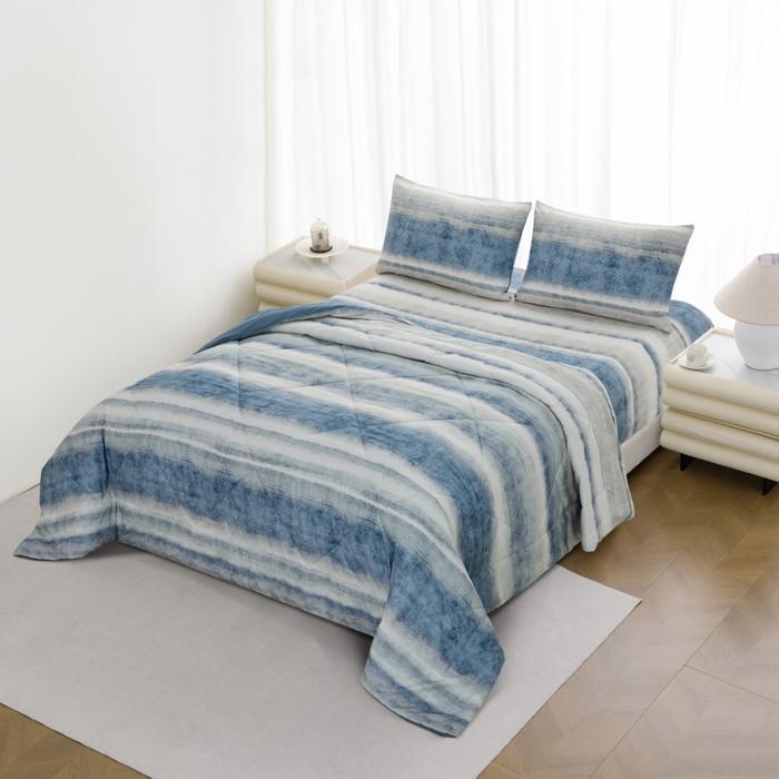 Informa Set 6 Pcs Seprai King Microfiber Zeth - Biru Seperai Set Bedding Tempat Tidur Kamar