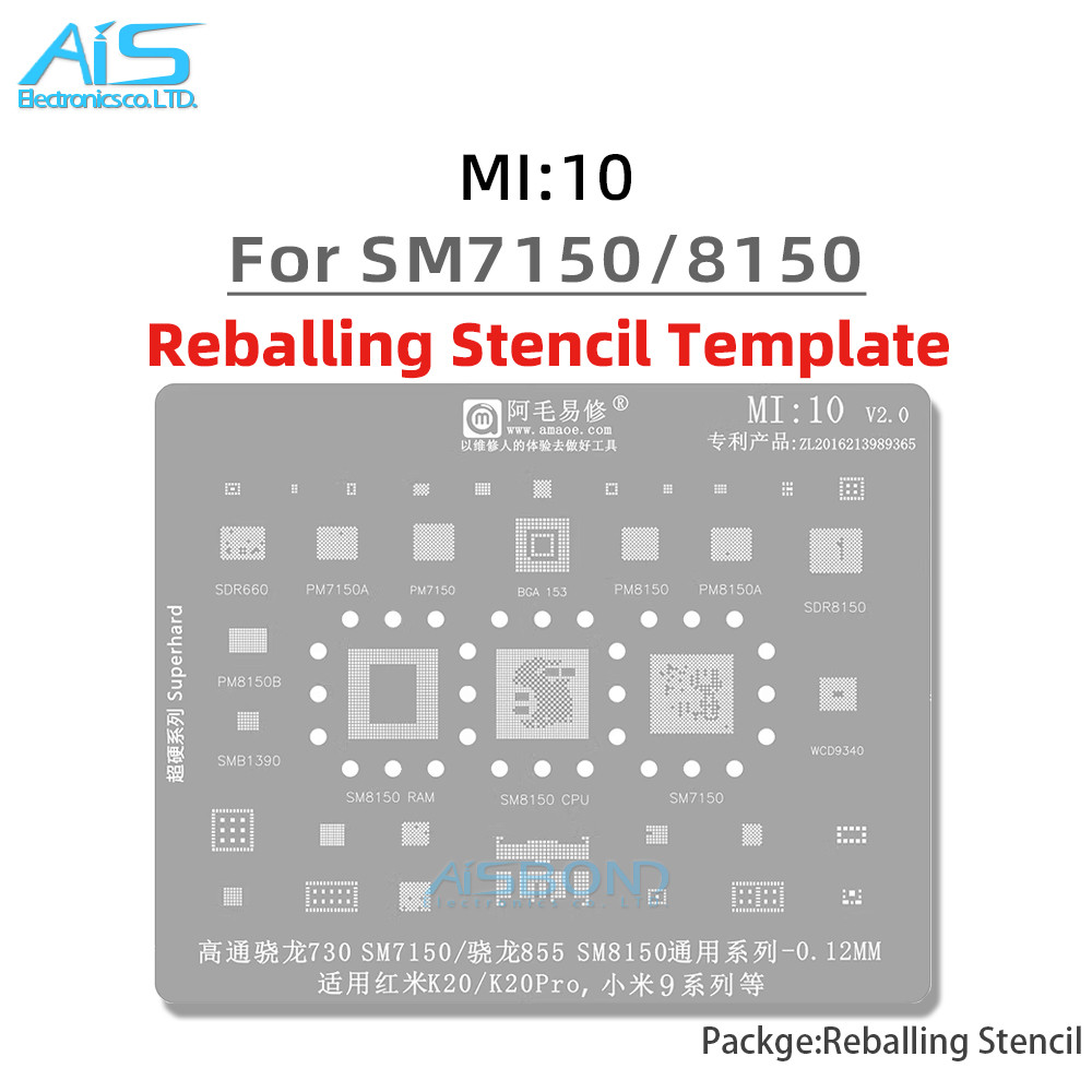 Amaoe MI10 BGA Reballing Stencil For XIAOMI 9 K20 Pro K20Pro SM7150 RAM SM8150 CPU PM7150 PM8150
