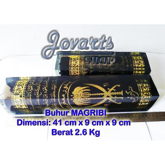 Buhur Fiber Tempat Bakar Dupa Arab Hitam Tinggi 41 cm
