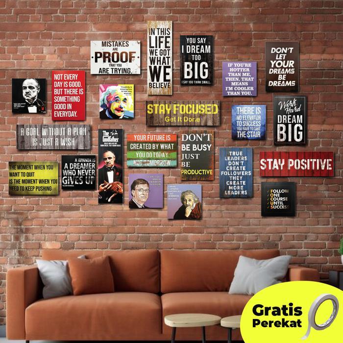 [22Pcs / Fullset] Poster Podcast Deddy Corbuzier Close The Door Wall Decor Retro Vintage Quote