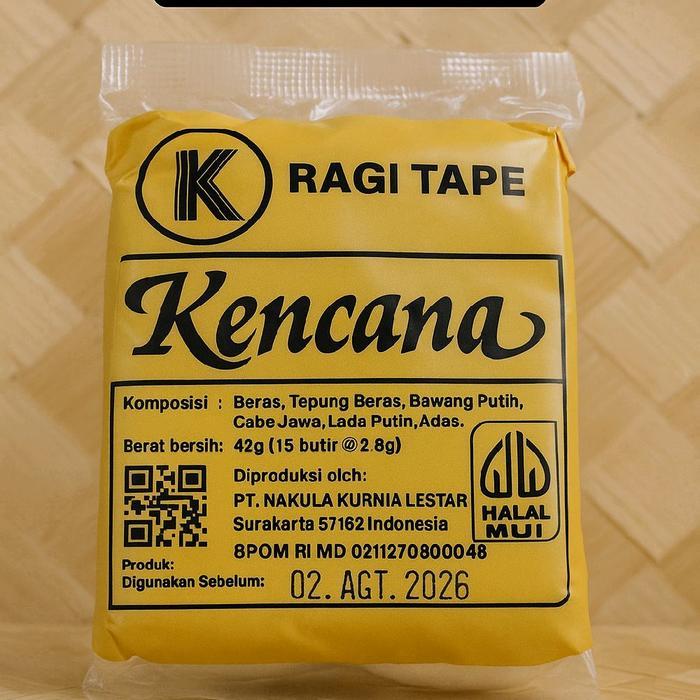 NEW Ragi Tape NKL Cap Kencana 40gr Isi 15 Butir