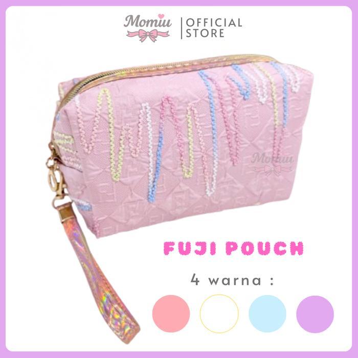 TERJAMIN MOMIU - FUJI Makeup Pouch Tas Kosmetik Bordir Mini Travel bag Serbaguna Aesthetic Korea