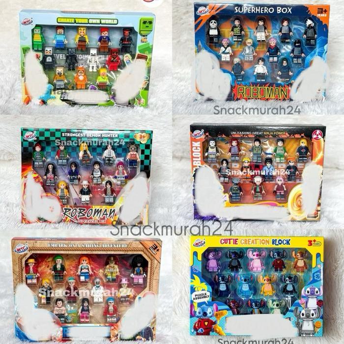 1 Set Mainan Bricks Roboman Ninja Super Hero Box Bajak Laut Figure Set dengan Weapons Peralatan