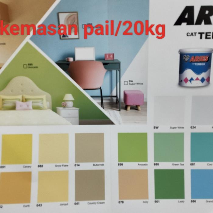 monggo] Cat tembok aries 20kg warna lengkap,cat aries 20kg warna lengkap