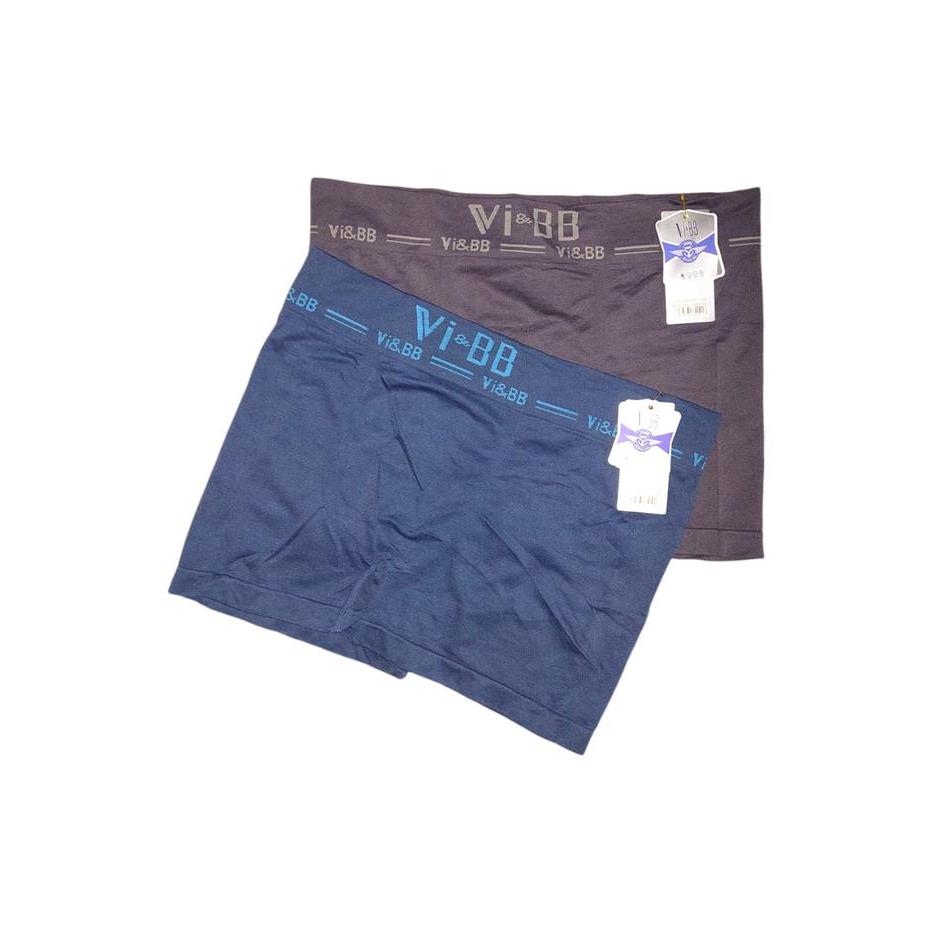 (6 Pcs) Celana Dalam Boxer Laki-Laki Katun Rajut Vibb / Cd Kolor Segi-Empat Cowok Pria Vibb Bahan