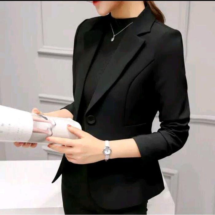 Jas wanita/ jas cewek/ blazer wanita/ blazer cewek/jas blazer wanita Formal Panjang Slimfit - Hitam,