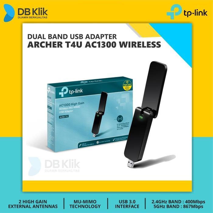 TERBARU Wireless Adapter TP Link ARCHER T4U AC1300-TPLink ARCHER T4U Dual Band