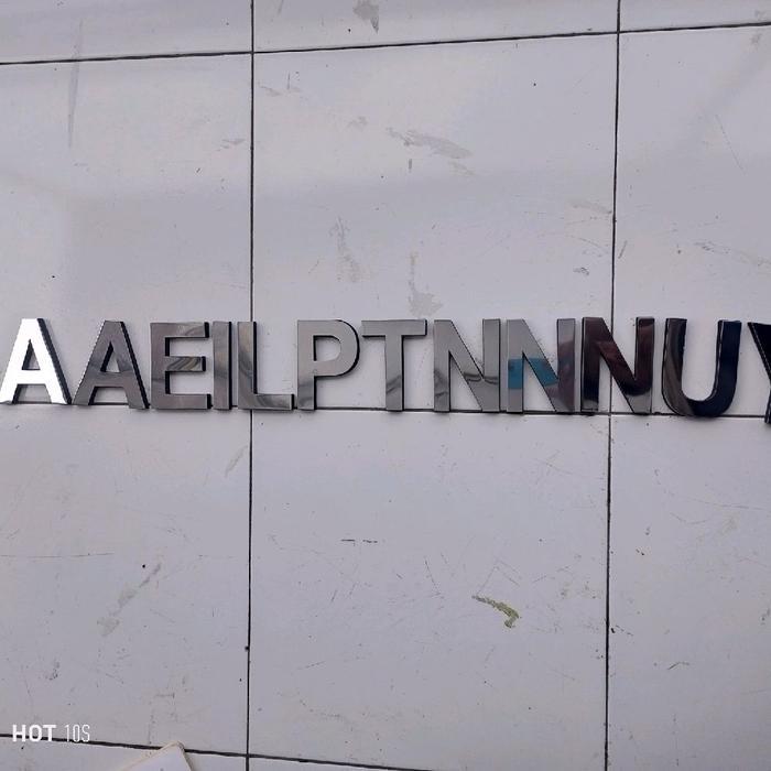Nomor huruf stainless spon tinggi 12cm