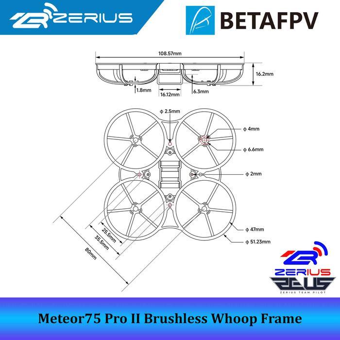 PROMO BETAFPV Meteor75 Pro II Whoop Frame 45mm Prop Meteor75 Pro V2 Meteor 75 READY