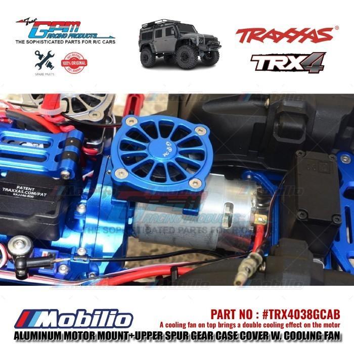 GPM Part #TRX4038GCAB Aluminum Motor Mount Upper Spur Gear Case Cover with Cooling Fan Traxxas TRX-4
