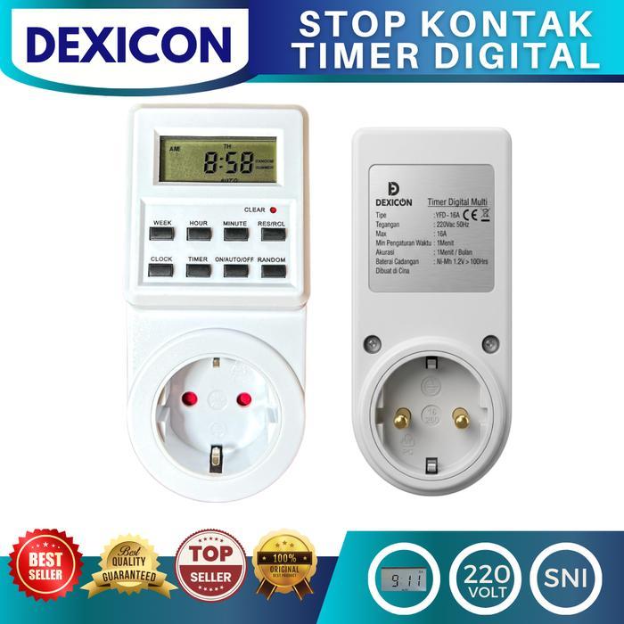 SALE Dexicon STOP KONTAK TIMER DIGITAL LISTRIK dengan Display LCD & 10 Program Timer Harian