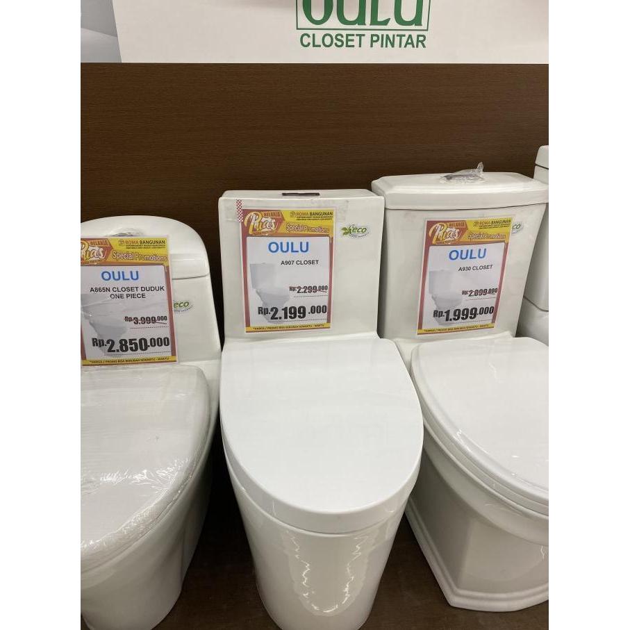 KLOSET / CLOSET / TOILET DUDUK OULU A 907 / A907 GREEN WASHER WHITE TERLENGKAP