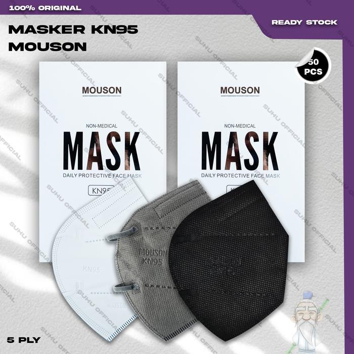 Flash Sale Masker Kn95 Mouson 5Ply Isi 50Pcs Putih Hitam Abu Kn 95 5 Ply Original