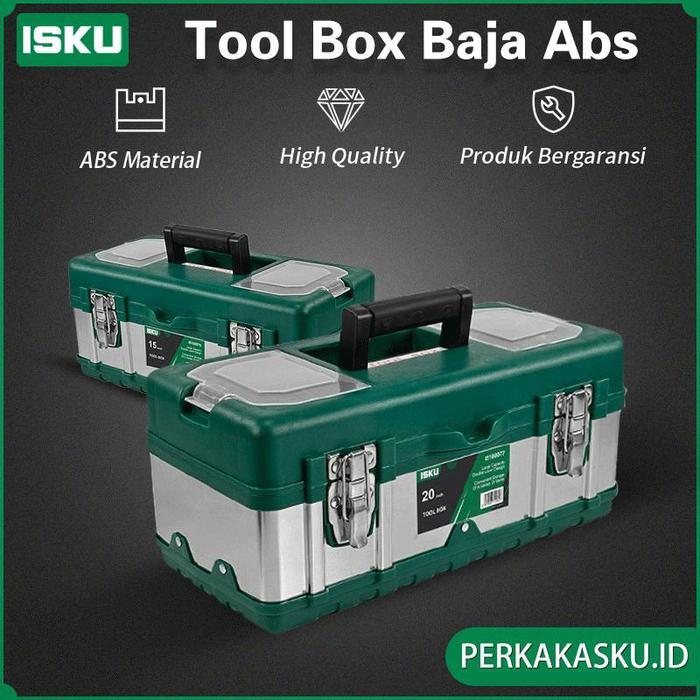 Isku Toolbox Besi Baja, Tool Box Stainless Abs, Kotak Perkakas Besi, Toolbox Metal, Kotak Alat