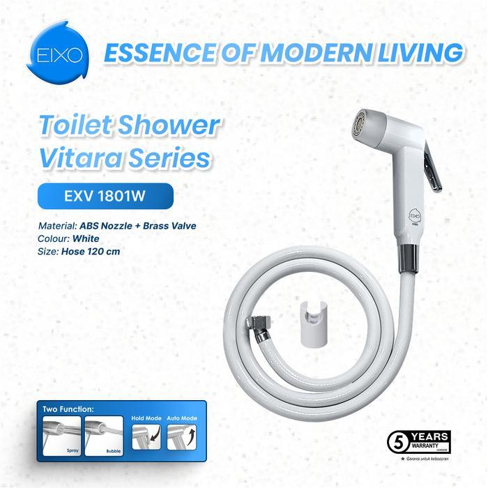 Eixo - Eixo Jet Shower Toilet Bidet White Black Chrome Dual Output Kloset Wc