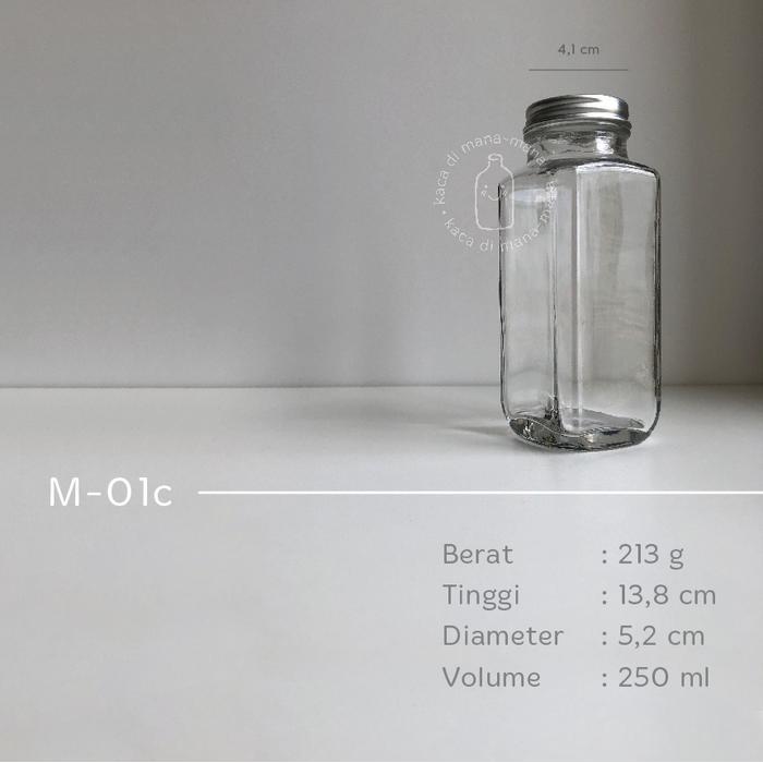 Botol kaca kotak french square 100ml 250ml 500ml