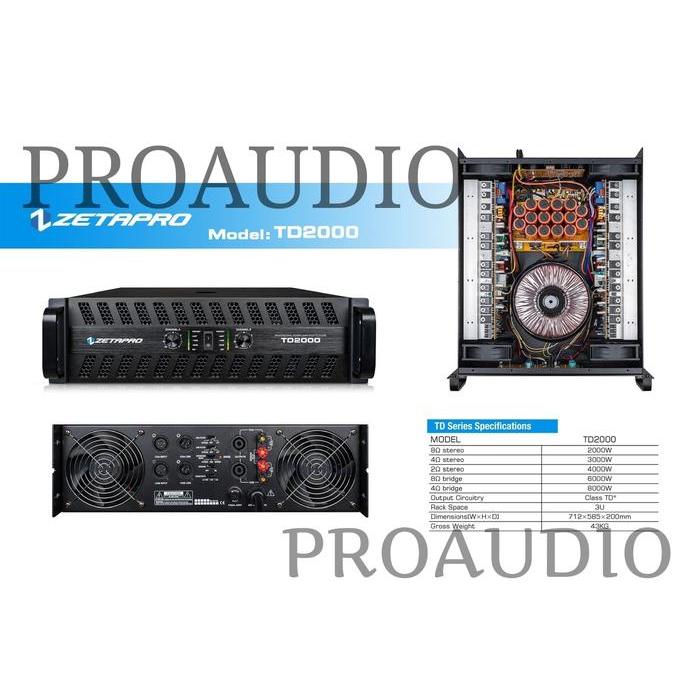 Power Amplifier Zetapro TD2000 / TD 2000 / TD-2000 Orinal