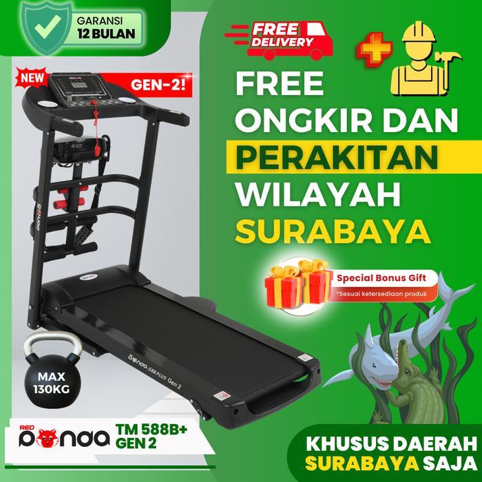 Free Ongkir + Rakit Surabaya Sekitar - Treadmill Listrik RedPanda 588