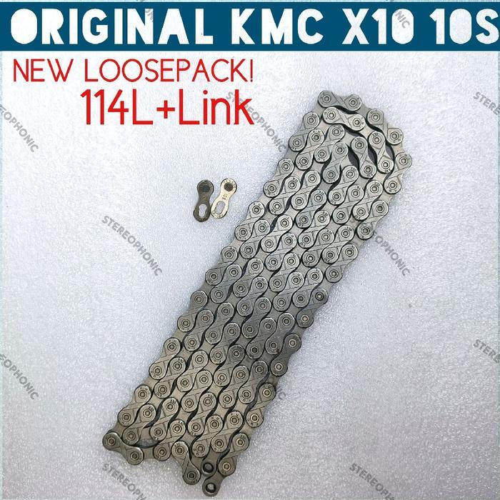 New Loosepack Original Chain Kmc X10 10Speed 114L Include Sambungan Rantai Kmc 10Speed Rante Kmc