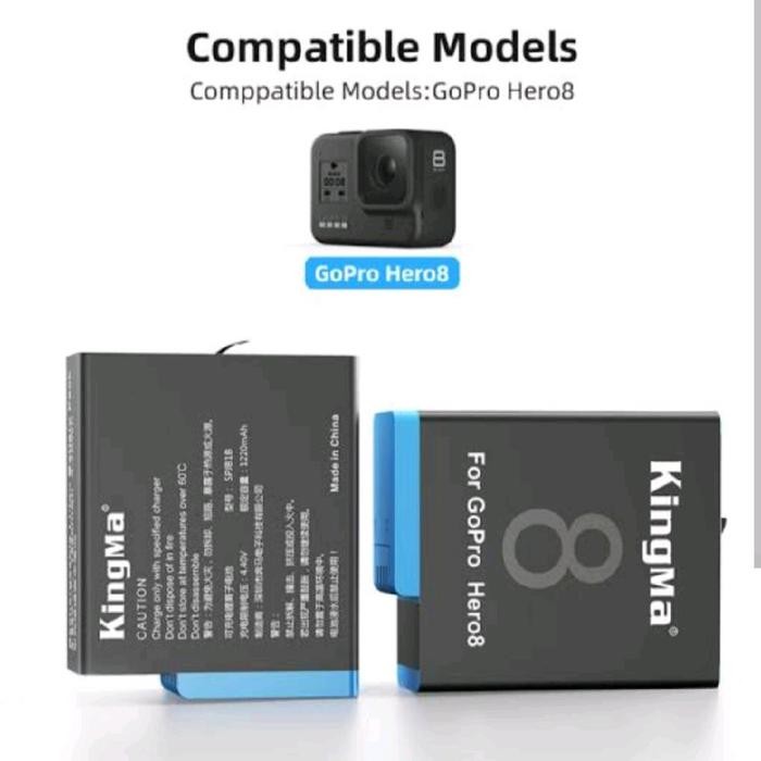 SALE  KINGMA BATTERY FOR GOPRO HERO 8 - ACTION CAM BATTERY FOR GOPRO HERO 8/7/6 READY