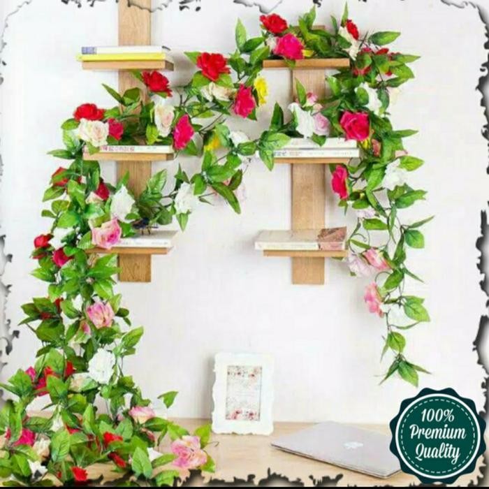 daun rambat/mawar rambat/hiasan rambat/bunga mawar/bunga artificial