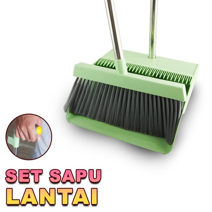 Set Sapu Pengki Serokan Alat Pembersih Lantai Sapu dan Pengki 2 In 1 New Collection -ZK-23
