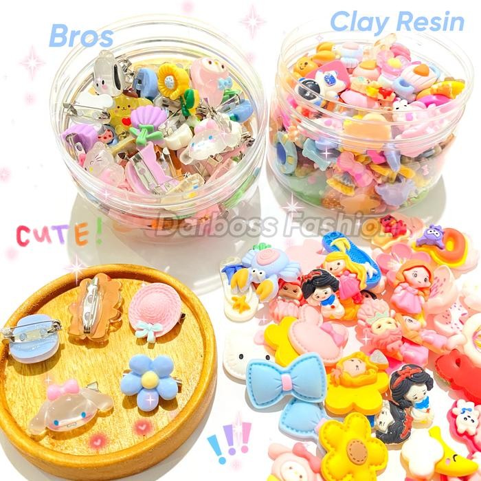 BROS CLAY RESIN ISI 100pcs / BROS DAGU BROS ANAK BROS HIJAB BROS KECIL