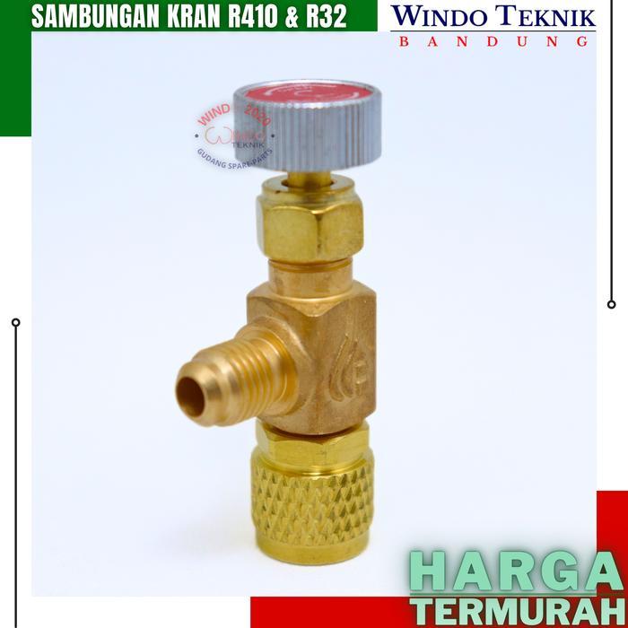 Sambuangan Kran R410 & R32 Adapter Connektor Sambungan Selang Manifold Can Tap Kqf-341A