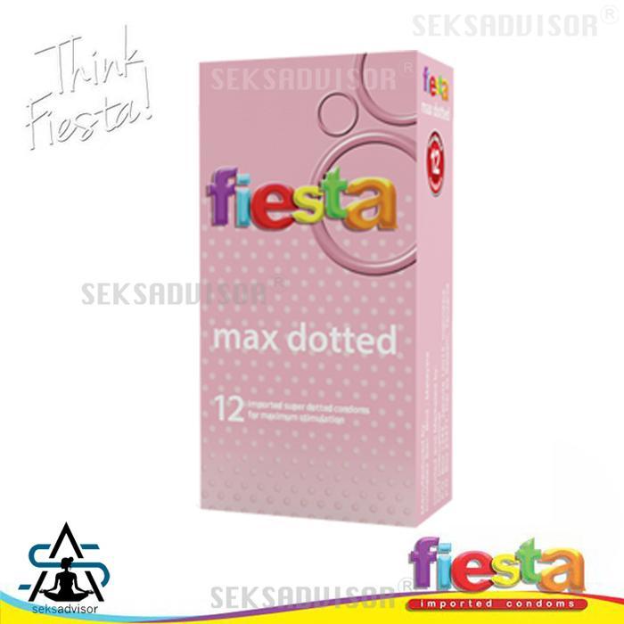 vts1- Fiesta Kondom Max Dotted. Condom Tekstur Dot Bintik - 12 Pcs
