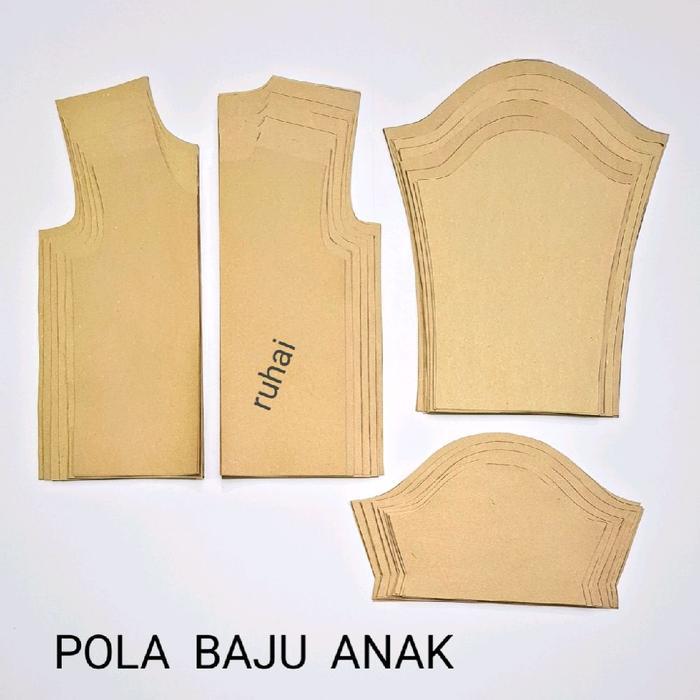 POLA BAJU ANAK/POLA DASAR 6 UKURAN UMUR 1 3 5 7 9 11 TAHUN
