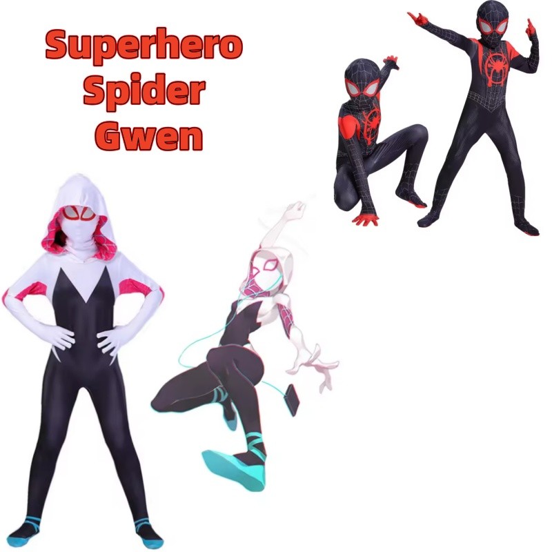Superhero Spider Costume Superhero Spider Gwen Spider Cosplay Costume Bodysuit Halloween Men Women