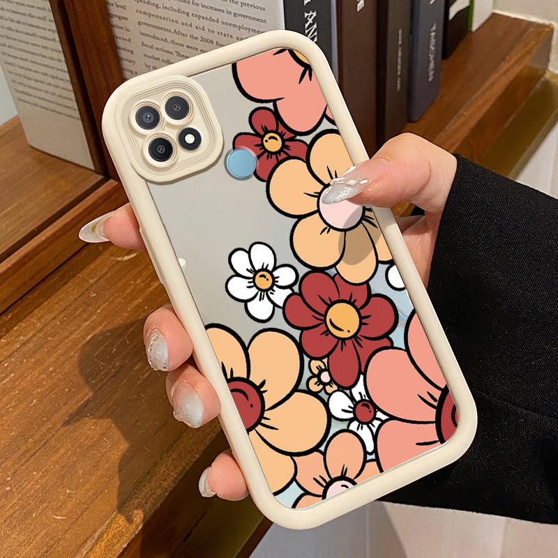 Casing Hp OPPO A15 A15s A35 Case HP Casing pola Bunga Kesing Kasing cermin Cesing Silikon Softcase