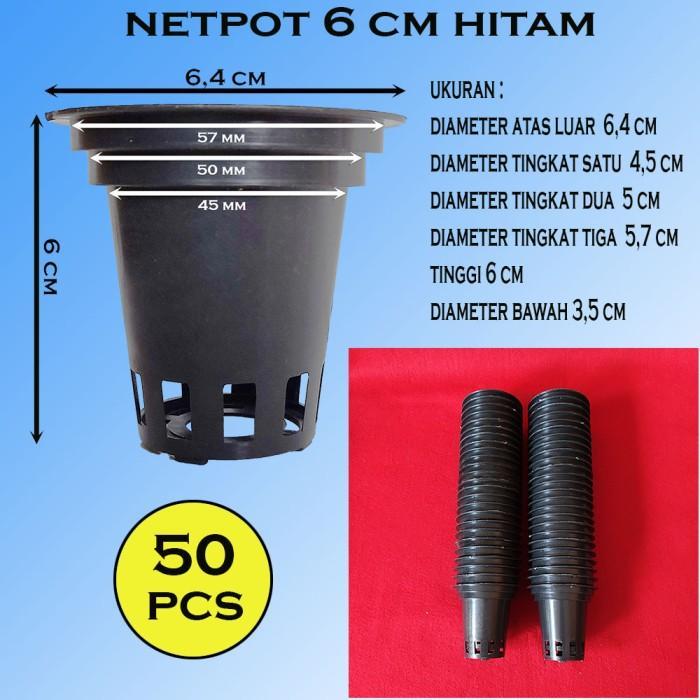 Netpot Hidroponik 6 cm Hitam isi 50 pcs