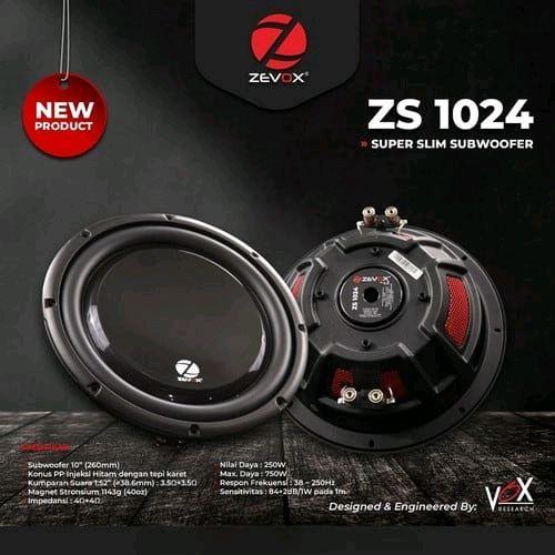 Subwoofer Super Slim 10 Inch Zevox Zs 1024 By Vox Research Double Coil Subwofer Tipis Mobil 10Inch