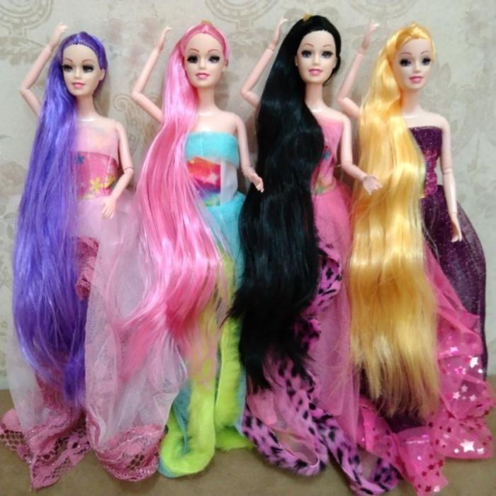 Berbi Pivotal Barbie Rambut Panjang Mainan Anak Boneka Dolls Tangan Dan Kaki Bisa Ditekuk Warna