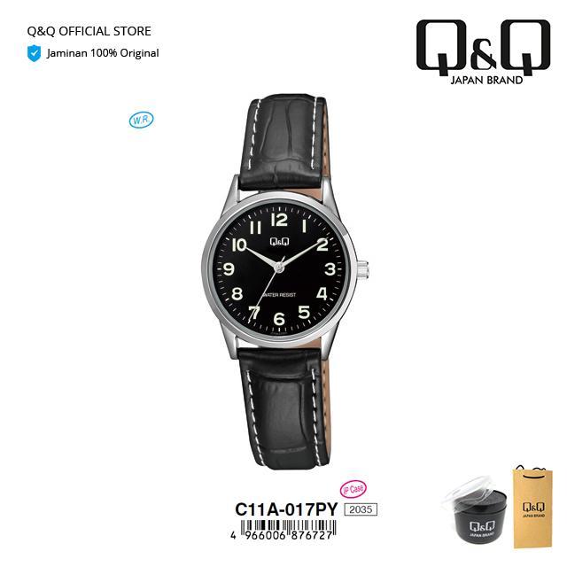 Q&Q QnQ QQ Jam Tangan Arloji Wanita Analog Kulit - C11 C11A Tahan Air