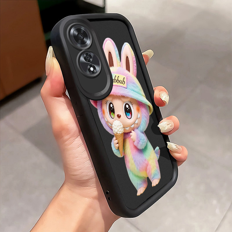 Casing Hp Untuk OPPO A60 Case Boneka Es Krim Pelangi Softcase Fall Prevention Kesing lunak Cesing Ha