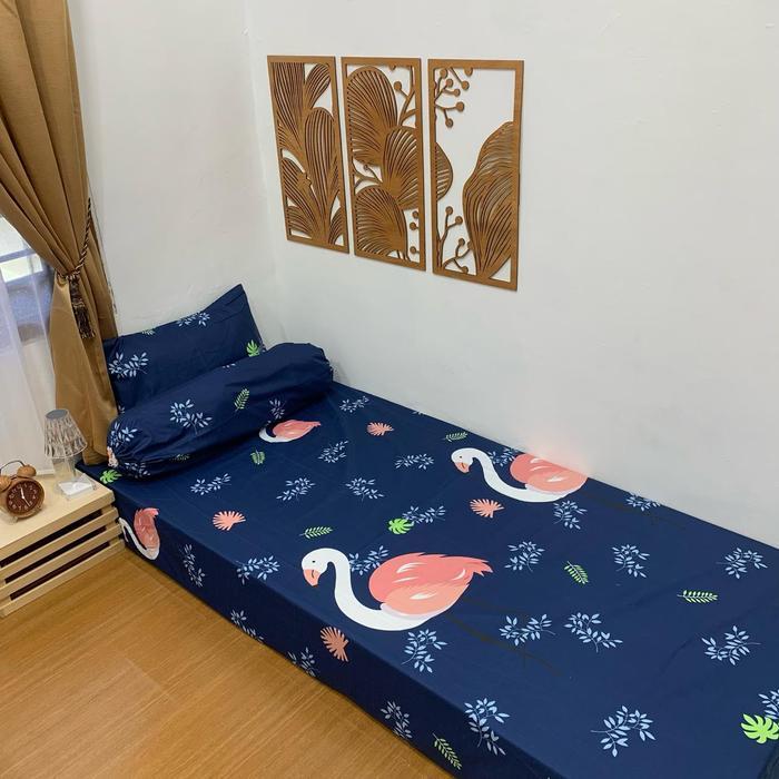 90 X 200 / Sprei Motif / Sprei Aesthetic Homemade Sprei Single Bed Free Sarung Bantal Guling