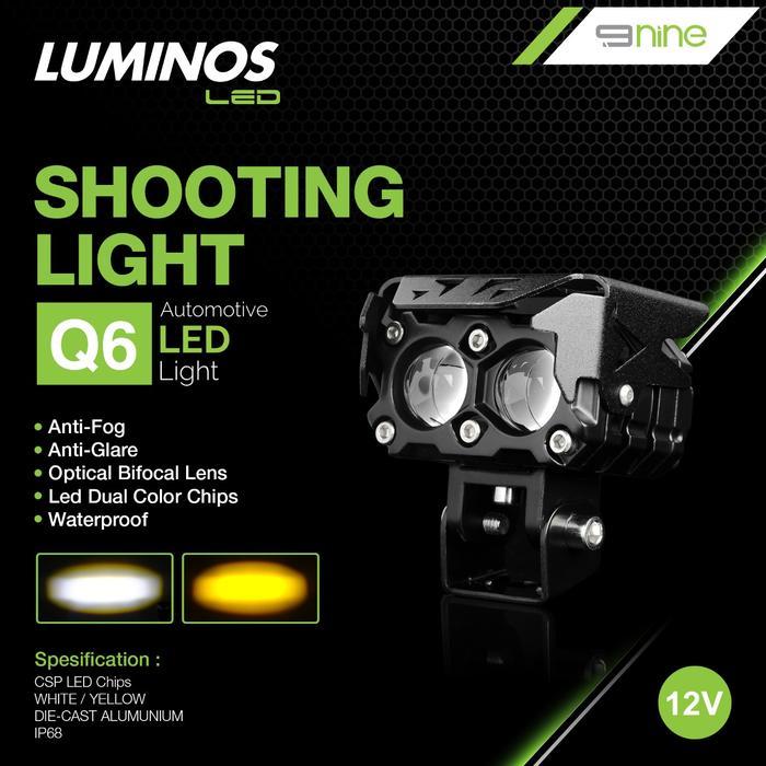 LAMPU LED TEMBAK SOROT LASER 2 WARNA ORIGINAL LUMINOS Q6