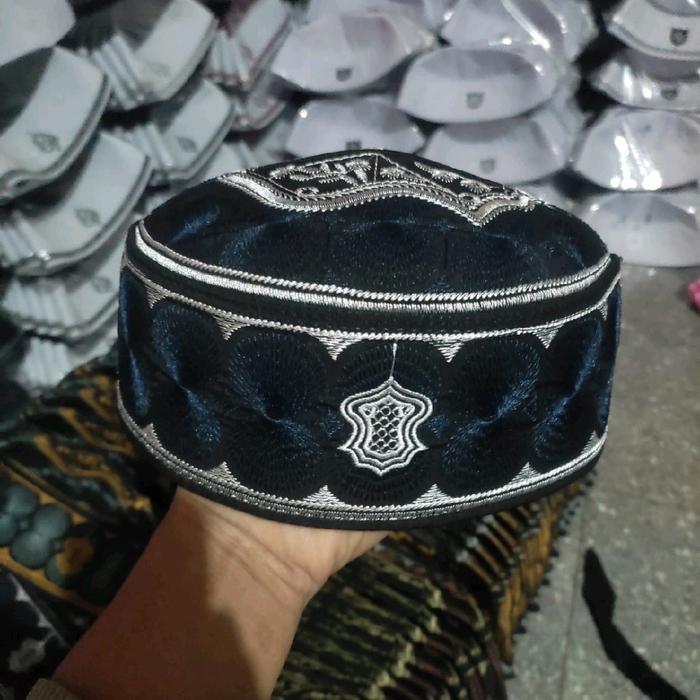 peci kopeah terompah malaysia full bordir logo/peci malaysia bordir logo terumpah