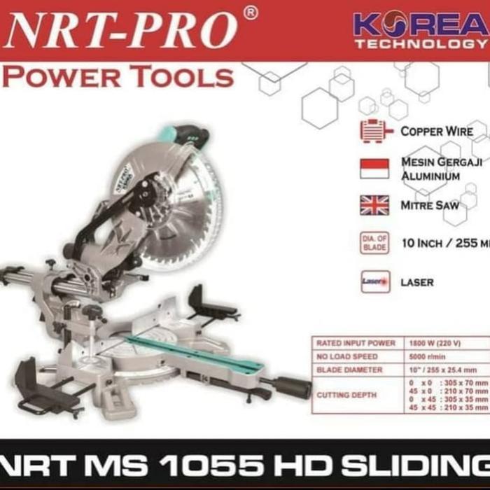 Mitter Saw Sliding Mitre Saw Gergaji Pigora 10 INCH NRT 1055