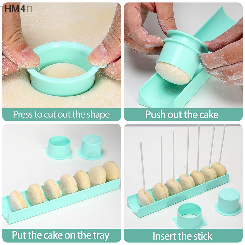 HM42/3pcs/set Round/Heart/Star/Flower Lollipop Mold Plastic Cookies Cakepop Mould DIY Fondant Cake
