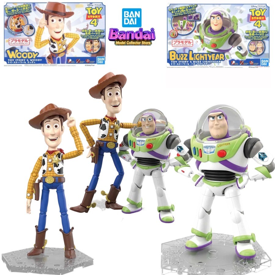 Bandai Toy Story Anime Buzz Lightyear Action Figures Woody Assembly Plastic Model Kit Collection