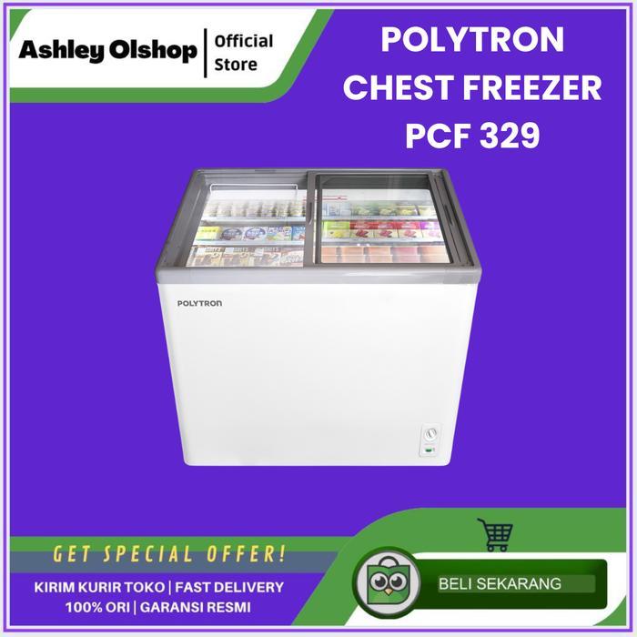 Chest Freezer Polytron PCF 329 Sliding Glass 300 Liter Freezer