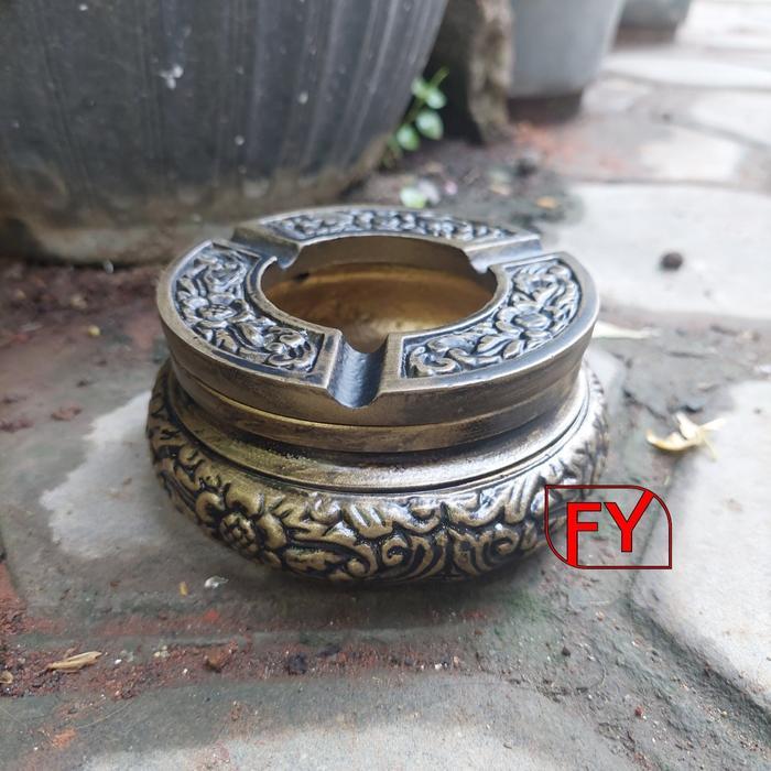 Asbak Aluminium Motif Ukir Lingkaran