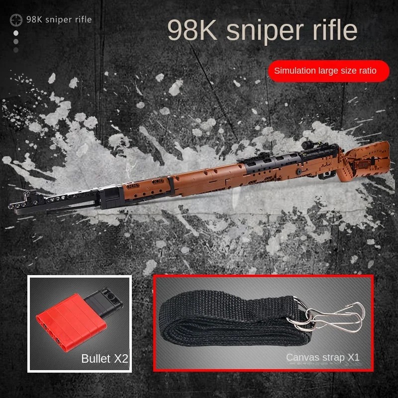 Mauser 98K Sniper Rifle Gun Series Assembled and Inserted small particle Building Blocks Shooting