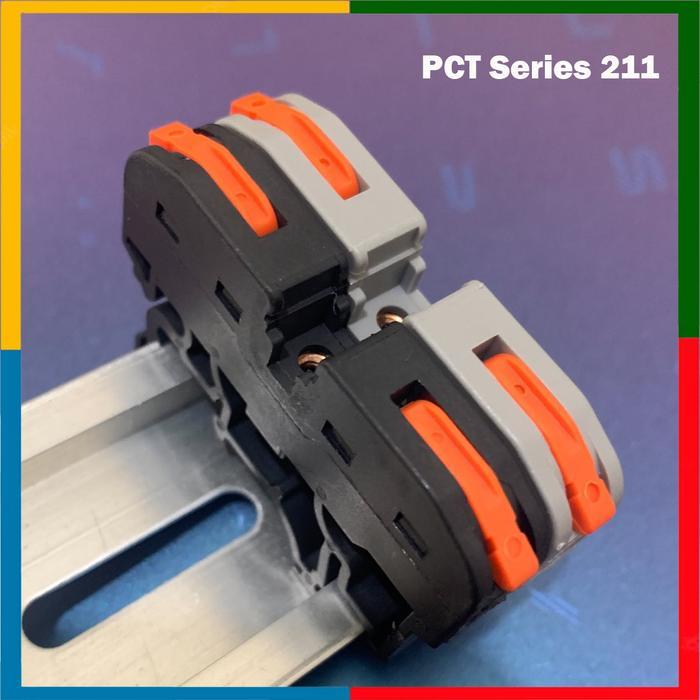 [] Konektor Kabel Din Rail PCT 211 Connector PCT-211 Black Grey